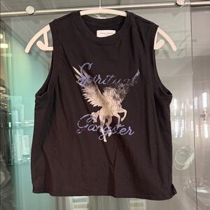 Spiritual Gangster Black Pegasus Muscle Tank with Metallic Graphic
